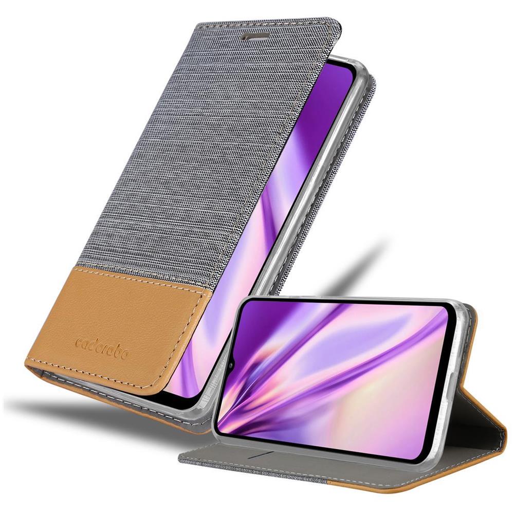 Custodia Compatibile Con Samsung Galaxy A32 5g In Grigio Chiaro Marrone - Coperchio Protettiva Con Chiusura Magnetica, Funzione Stand E Tasca Per Le Carte - Foto 1
