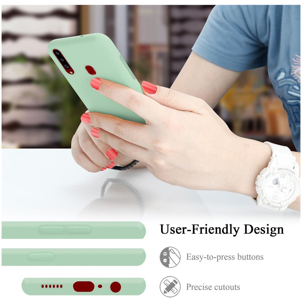 Custodia Compatibile Con Samsung Galaxy A20s In Liquid Verde Chiaro - Coperchio Protettivo In Silicone Tpu Flessibile - Foto 7