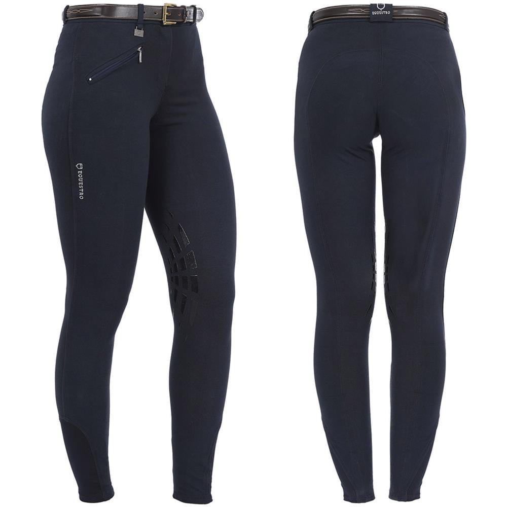 Pantaloni Equitazione Bambini - Cotone Biologico Con Inserti In Silicone, Taglia 146, Blu Notte - Foto 8