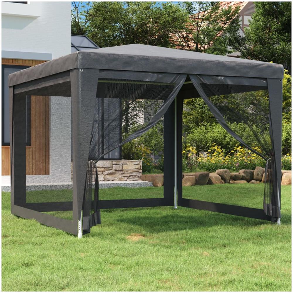 Tenda Per Feste 4 Pareti Laterali In Rete Antracite 3x3 M Hdpe - Foto 1