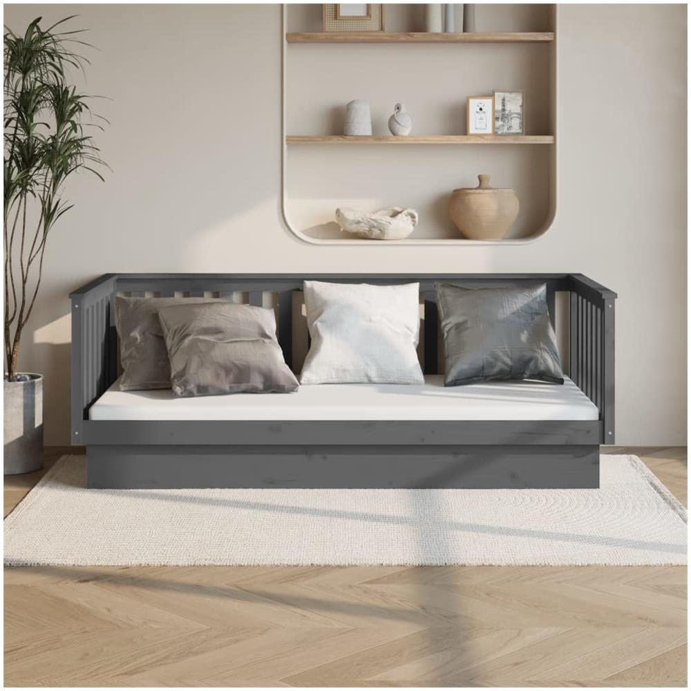 Dormeuse Grigia 100x200 Cm In Legno Massello Di Pino - Foto 1