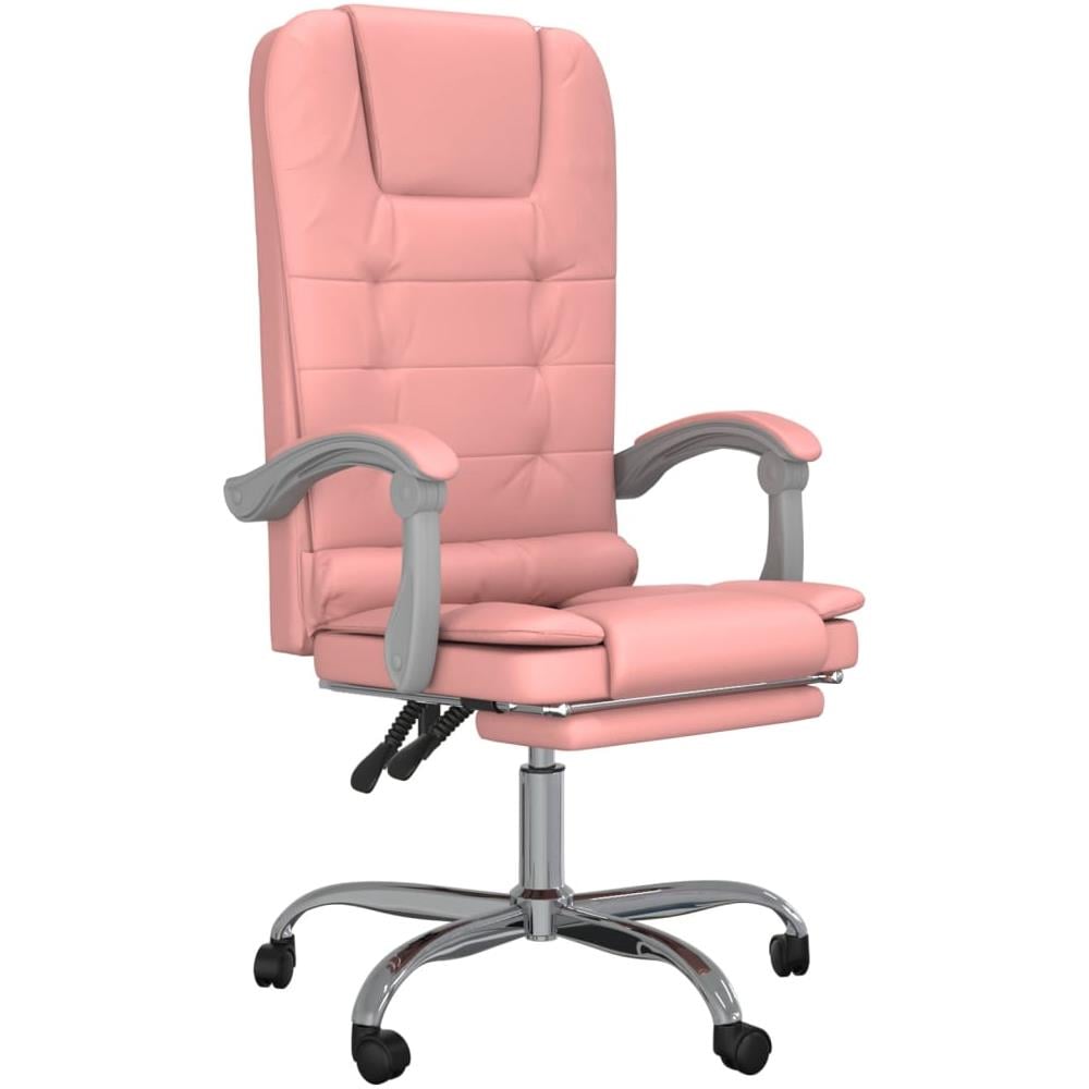 Poltrona da Ufficio Massaggiante Reclinabile rosa in Similpelle - Foto 2