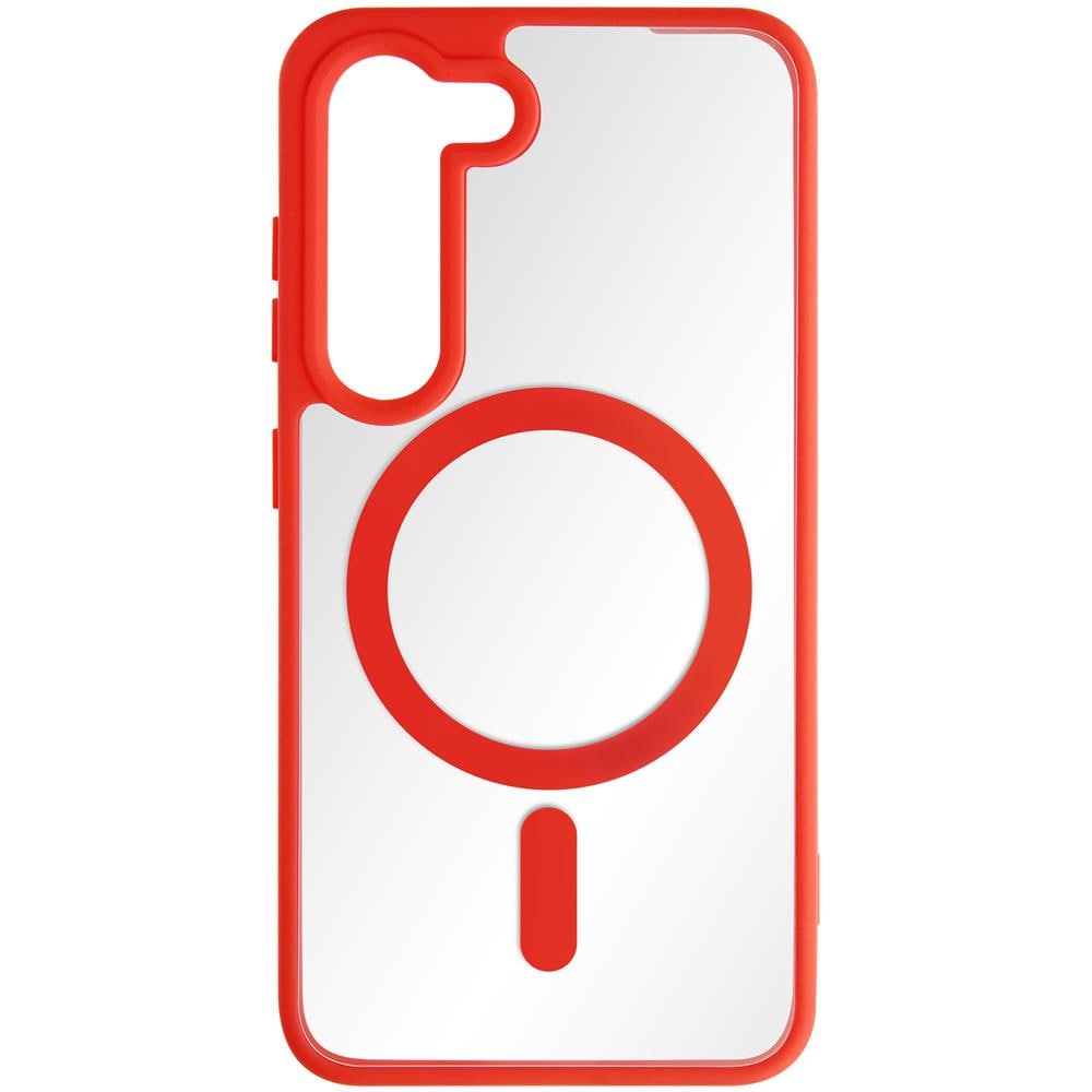 Cover Magsafe Per Samsung S23 Plus Retro Rigido Bordo In Silicone Rossa - Foto 1