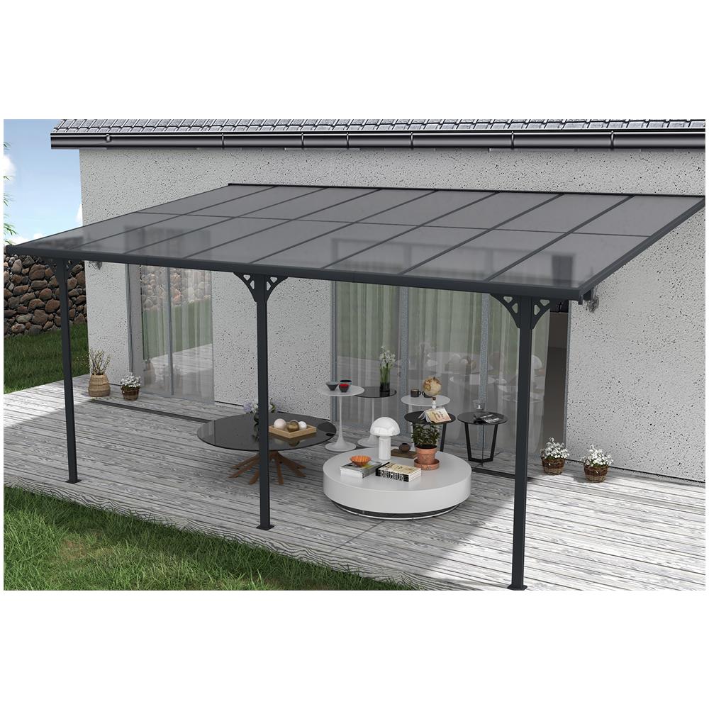 Tettoia Per Terrazza, Auto Addossata Kleo 500l300 Alluminio Grigio - Foto 1