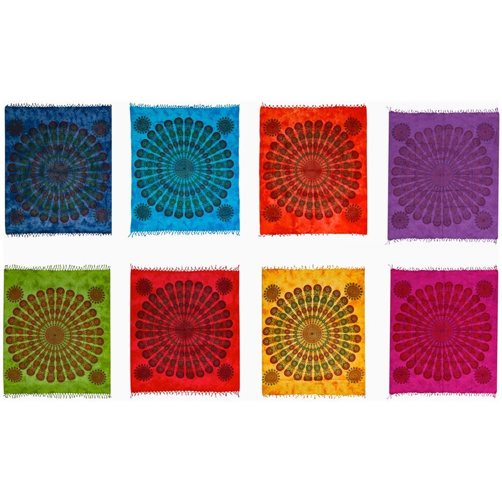 Telo Mare Spiaggia Grande Antisabbia Parasole Modello Batik Pavone Pavone Giallo - Foto 2