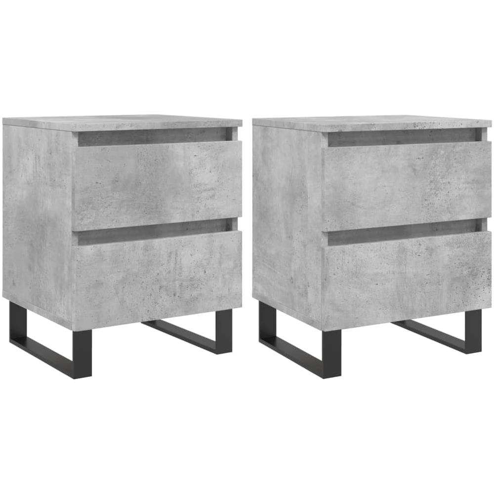 Comodini 2pz Grigio Cemento 40x35x50 Cm In Legno Multistrato - Foto 2