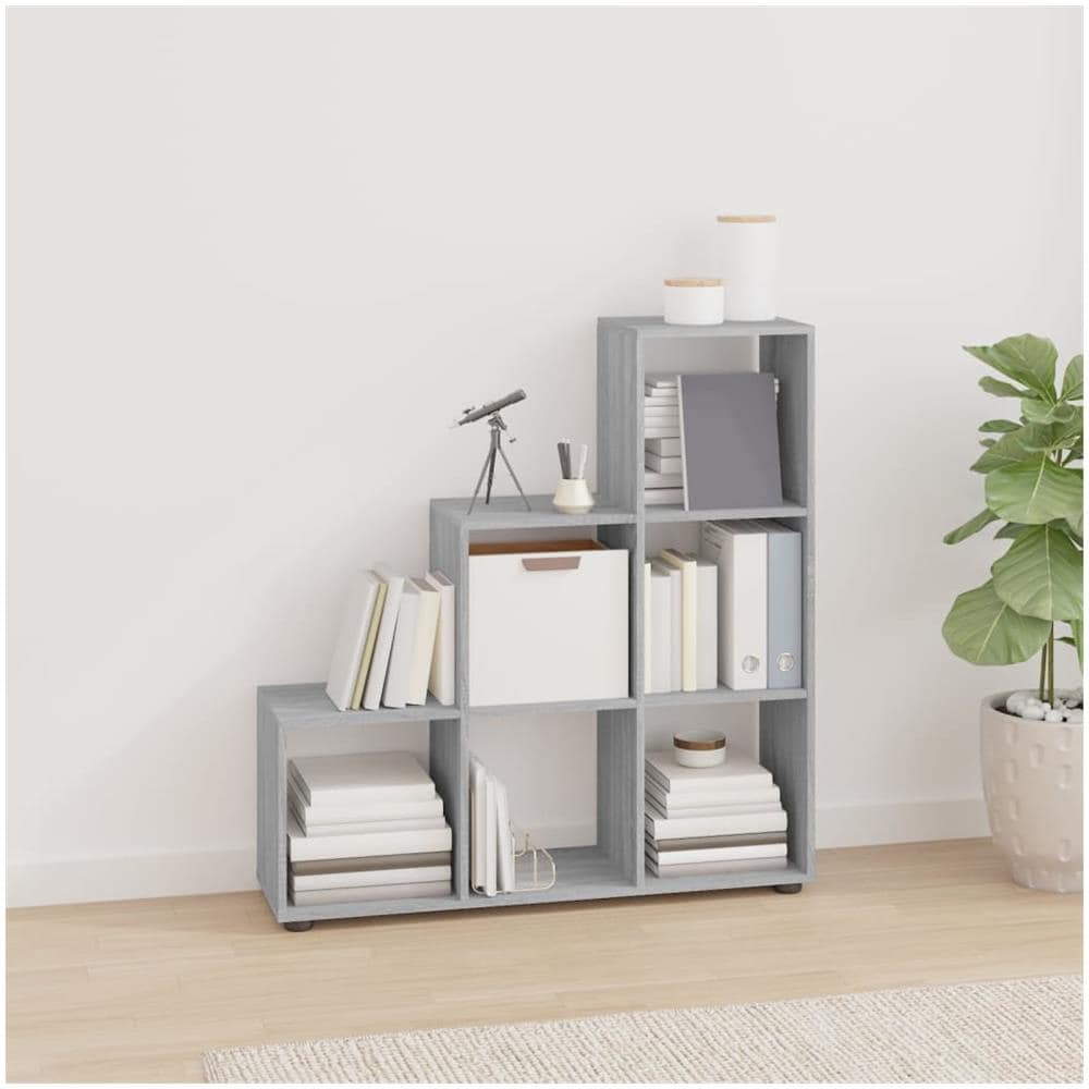 Libreria A Scala Grigio Sonoma 107 Cm In Legno Multistrato - Foto 1