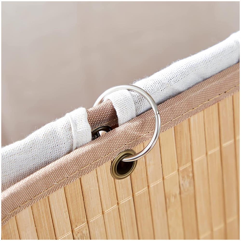 CESTINO PER LA BIANCHERIA Contenitore pieghevole in bambù per il bagno - Foto 7