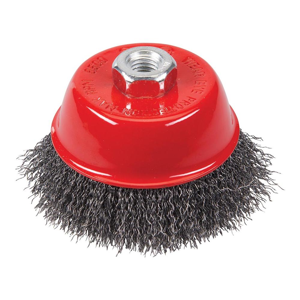 179055 Spazzole A Tazza Con Filamenti Ondulati In Acciaio 100 Mm - Foto 1