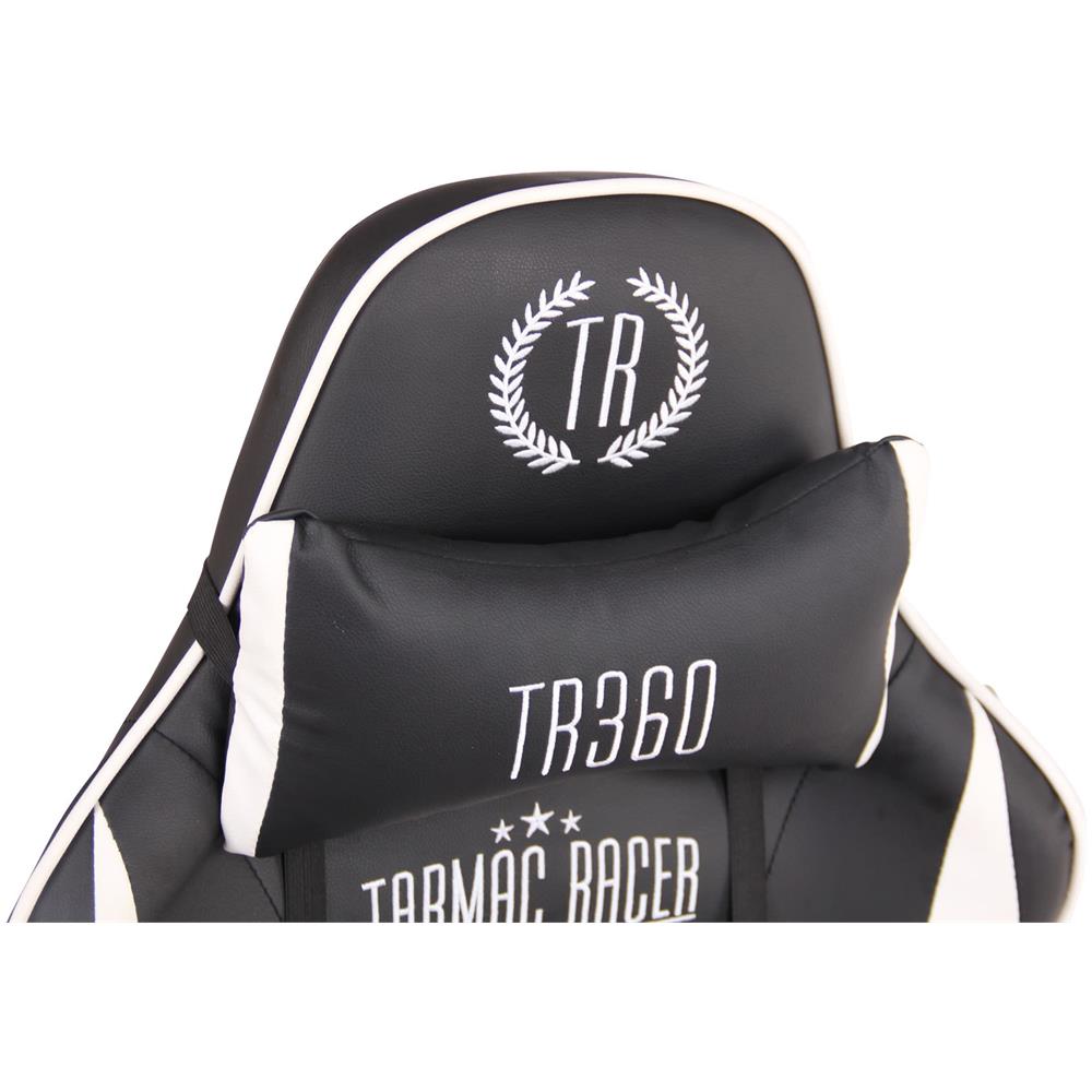 Sedia Ufficio Massaggiante E Riscaldata Limit XM in Similpelle I Poltrona Racing Scrivania Schienale Reclinabile I Poltrona Relax Gamer Nero / Bianco - Foto 5