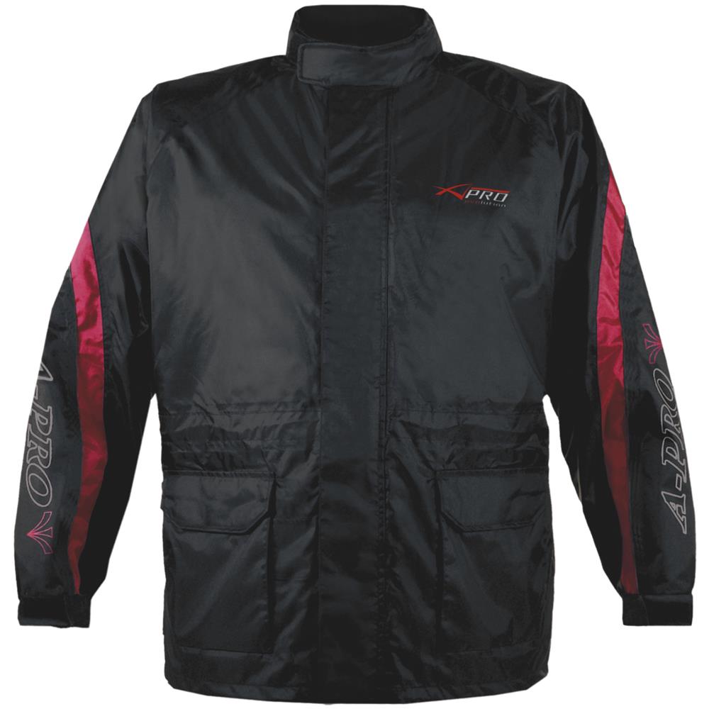 Giacca Tuta Moto Antipioggia Impermeabile Antiacqua Con Cappuccio Rosso Xl - Foto 1