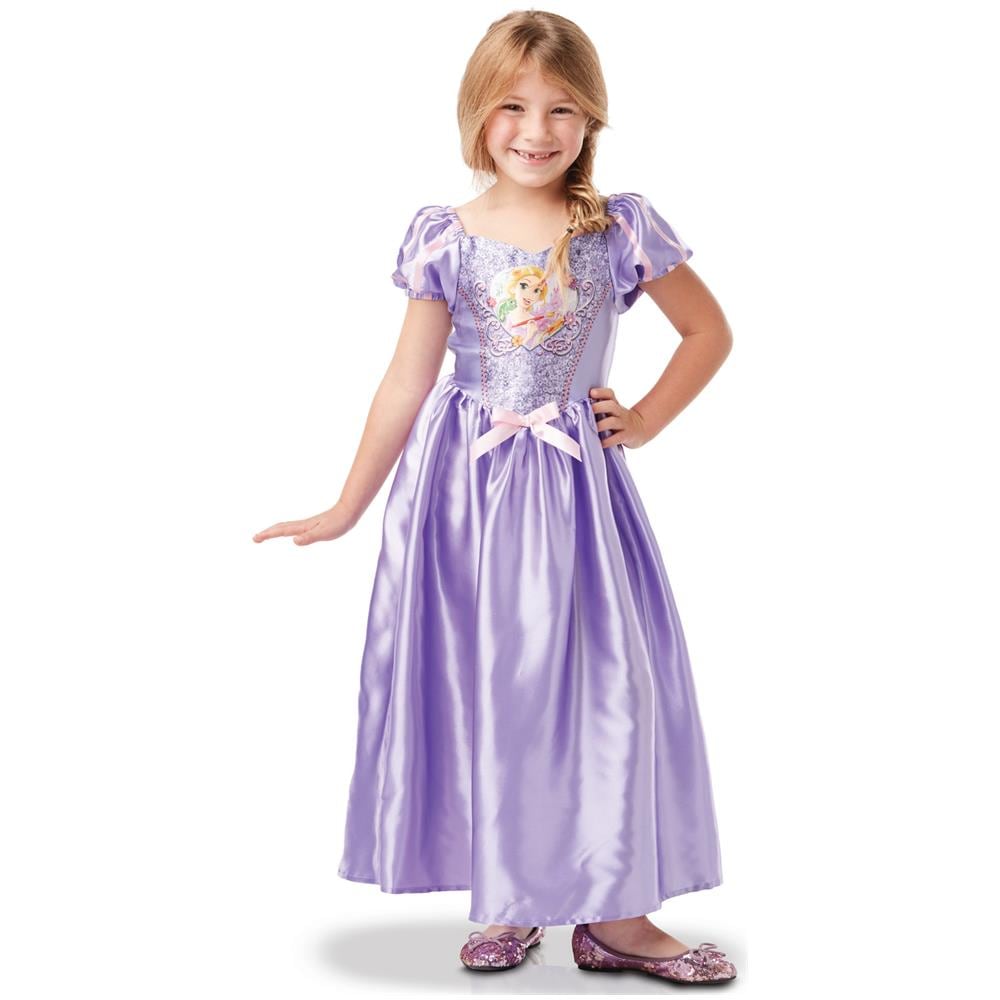 Costume Classico Con Paillettes Raperonzolo Bambina - Taglia: 7/8 Anni (117/128 Cm) - Foto 1