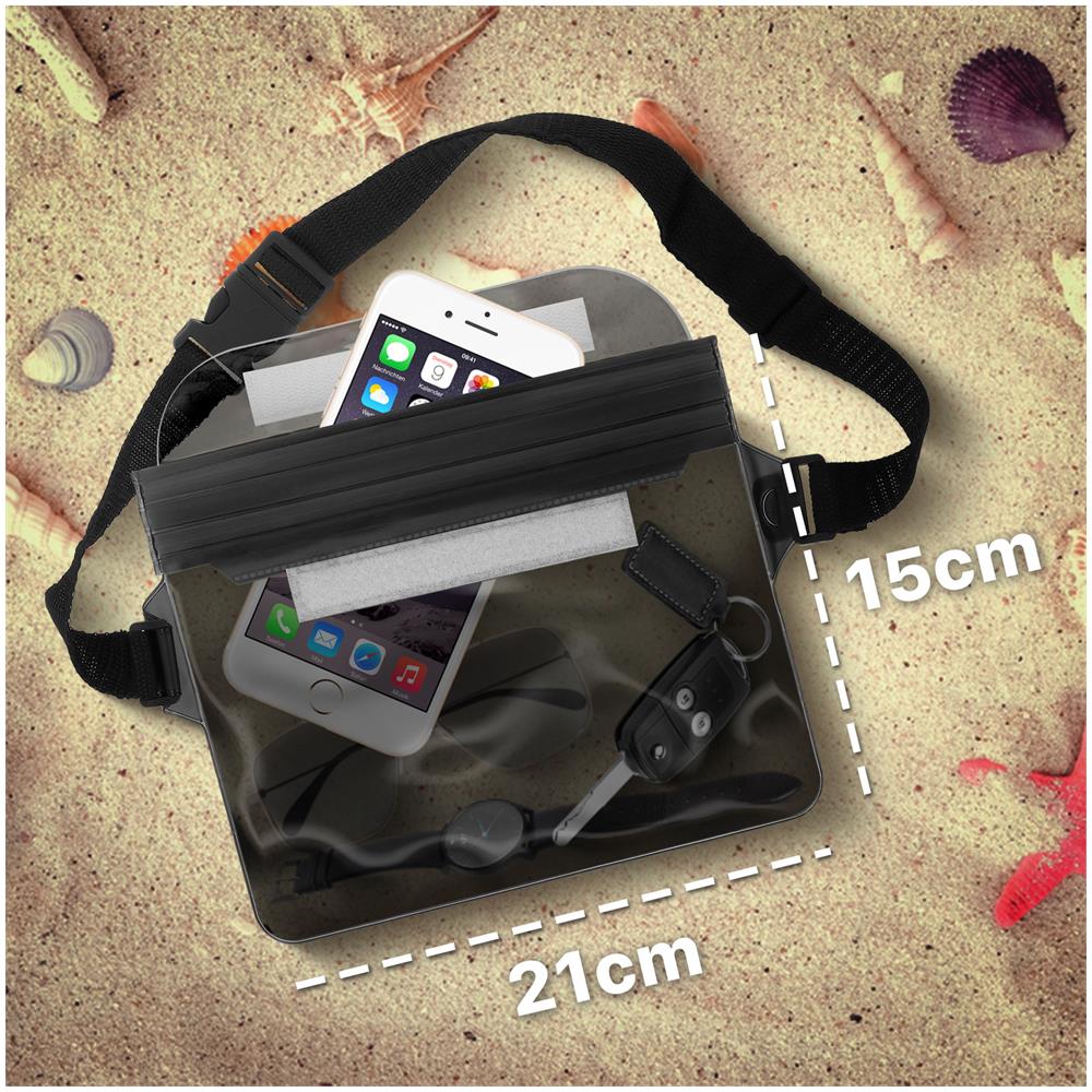 Borsa Impermeabile Cintura / Tracolla Cinghia Regolabile Touchscreen Nero - Foto 7