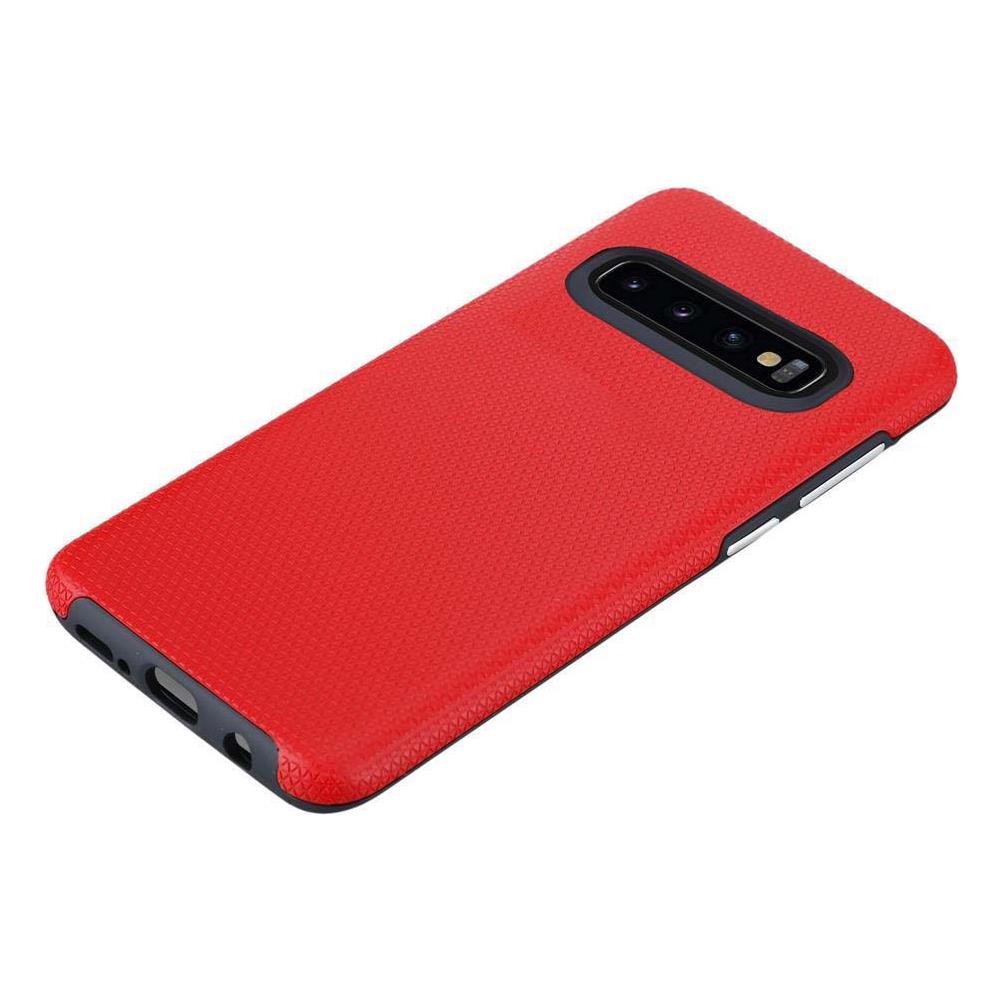Custodia Compatibile Con Samsung Galaxy S10 In Rosso Garofano - Outdoor Coperchio Protettivo Ibrido Con Superficie Antiscivolo Extra Grip Con Design A Triangolo In Silicone E Plastica - Foto 8