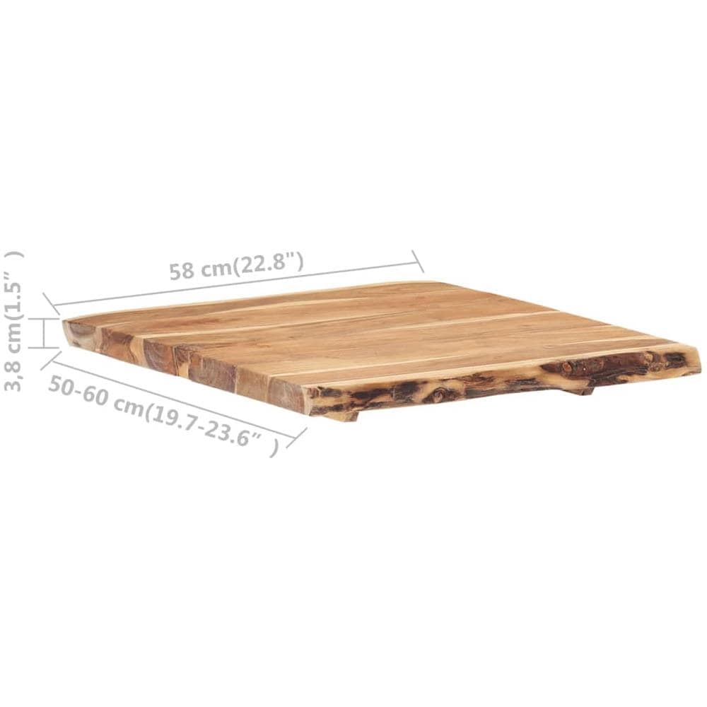 Piano del Tavolo in Legno Massello di Acacia 58x (50-60) x3,8 cm - Foto 2