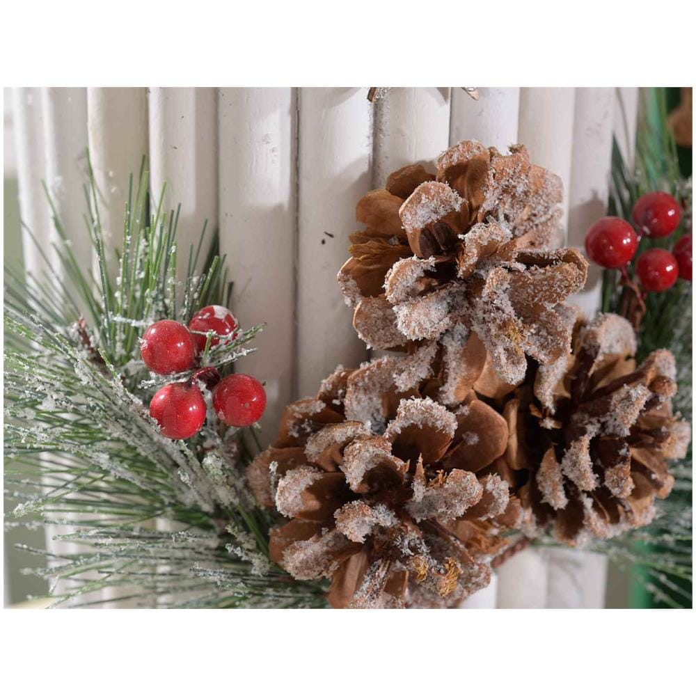 Centrotavola Natalizio Con Pigne Rametti E Bicchiere In Vetro Portacandela Idea Regalo Per Natale - Foto 2