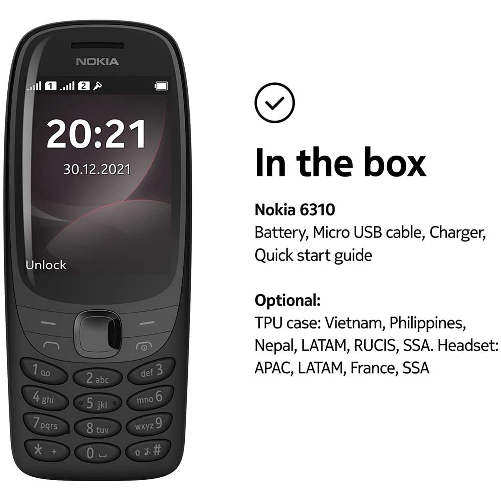 6310 16 MB Dual Sim Display 2.8" Slot Micro SD Fotocamera 0.3 Mpx Colore Nero - Foto 7