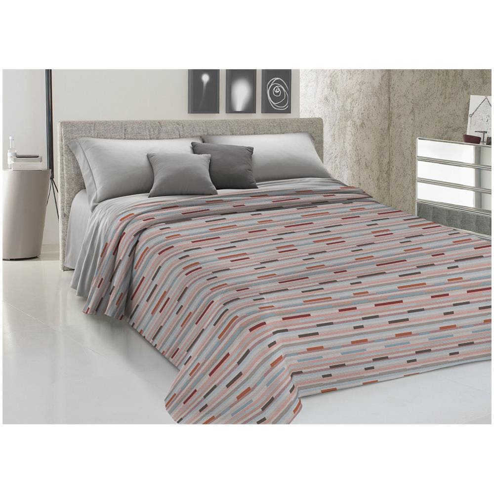 Copriletto Piquet Primavera Estate 100% Cotone Disegno 8230 Astratto Matrimoniale Arancio - Foto 1