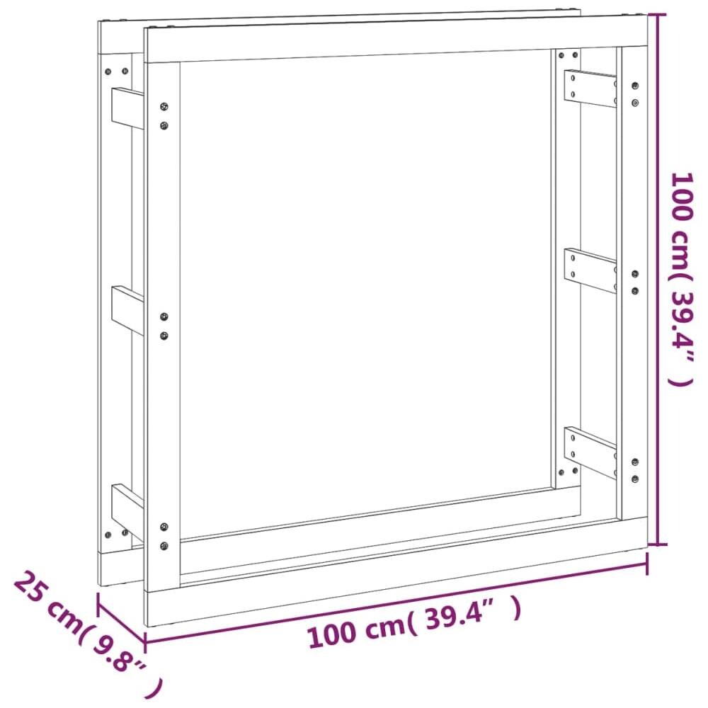 Portalegna Miele 100x25x100 cm in Legno Massello di Pino - Foto 7