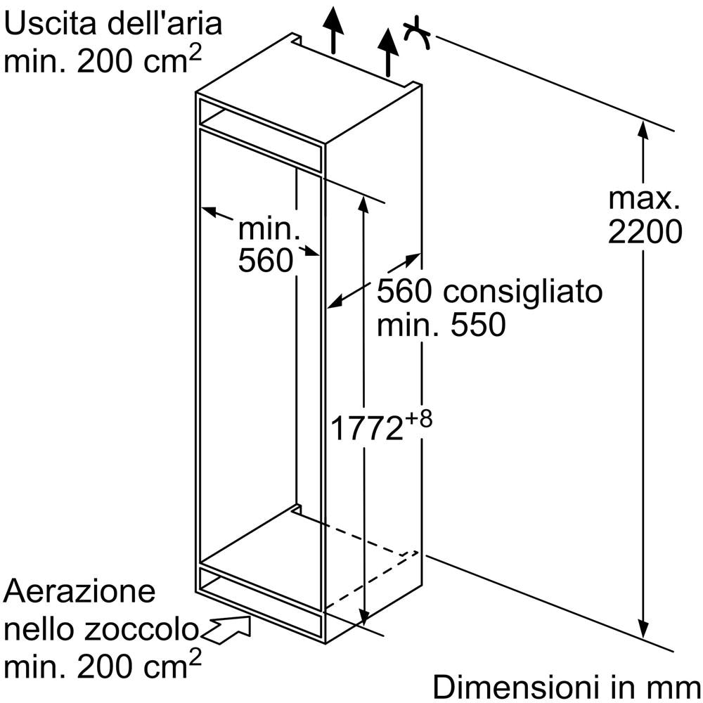 Frigorifero Combinato da Incasso KIN86NSE0 Eco Airflow Classe E Capacità Netta 260 Litri - Foto 9