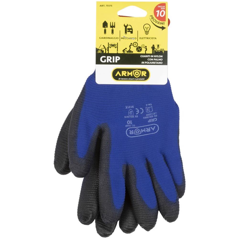 Guanti Grip Tessuto Nido D'ape In Nylon E Palmo In Pu Tg. 10 - Foto 3