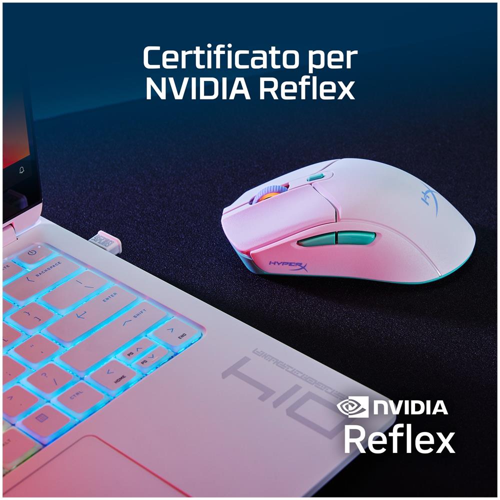 HyperX Pulsefire Haste 2 Core Wls - Mouse da gaming (bianco /verde /viola) - Foto 12
