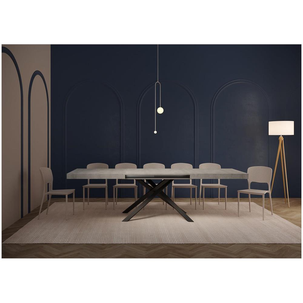 Tavolo allungabile 90x200/304cm Karida cemento gambe antracite - Foto 3