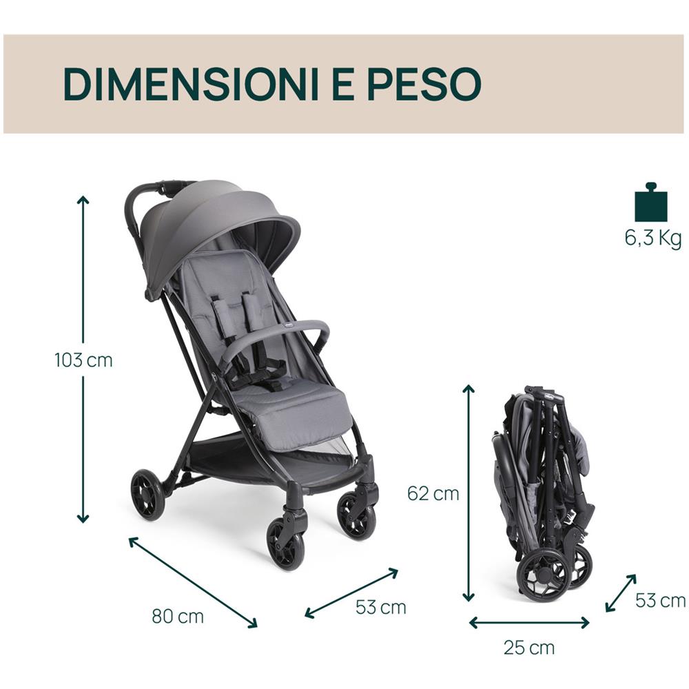 Urbino Passeggino leggero 1 seduta (e) Grigio - Foto 6