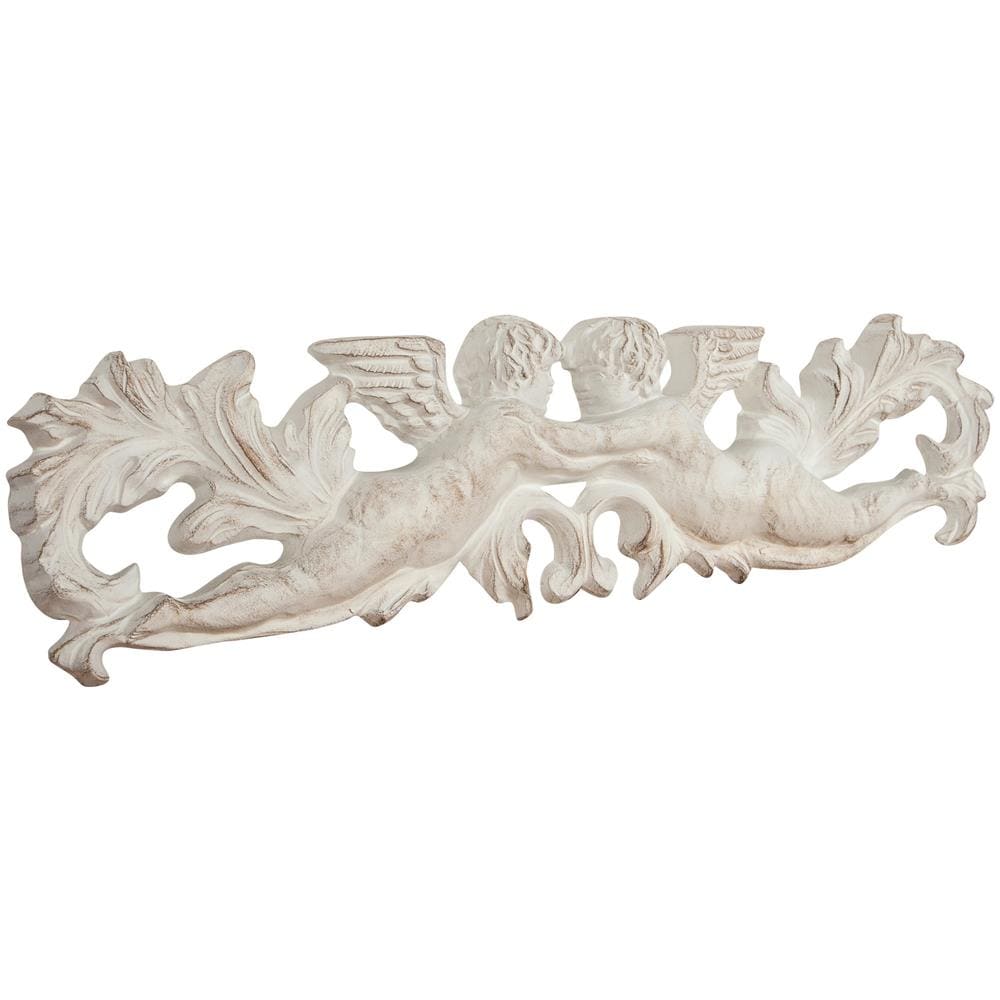 Sopraporta In Legno Finitura Bianco Anticato L87xpr4xh22 Cm Made In Italy - Foto 1