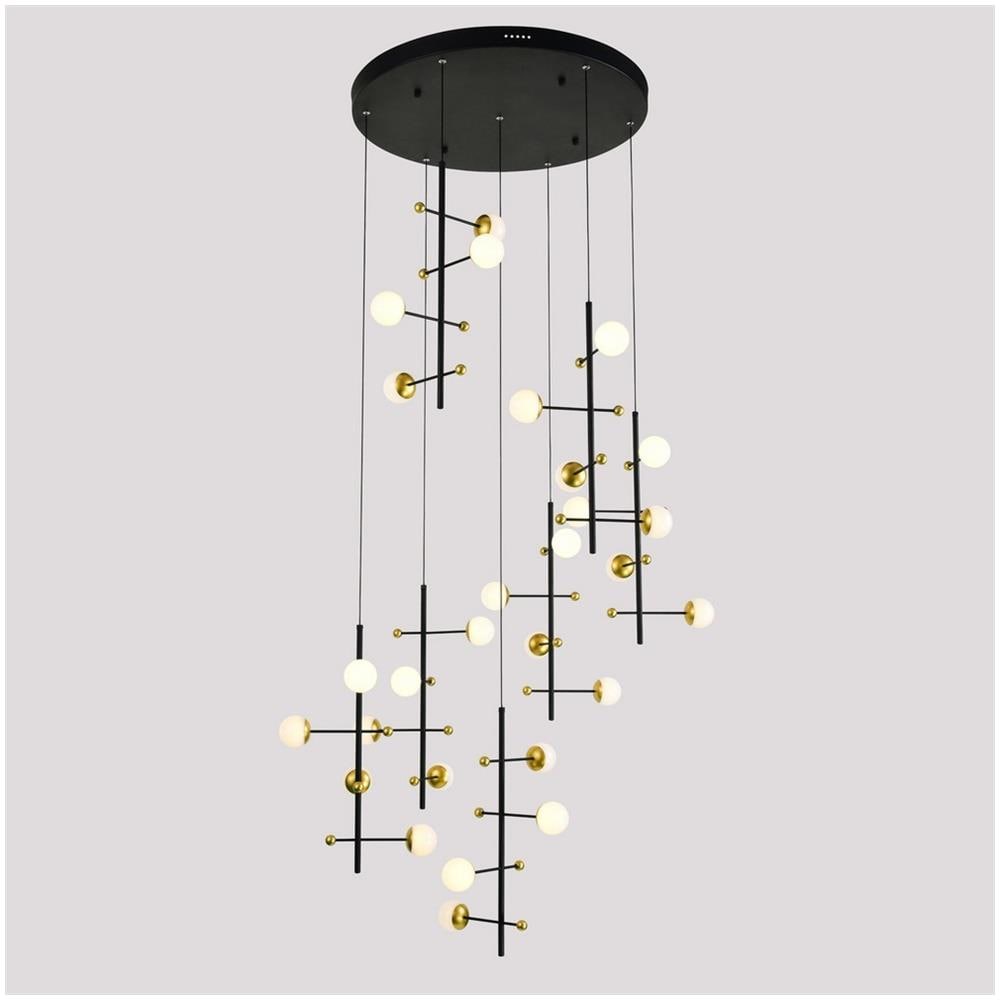 Lampada A Sospensione Moderna A Led Nero, Oro, Bianco Caldo 3000k 4538lm - Foto 1