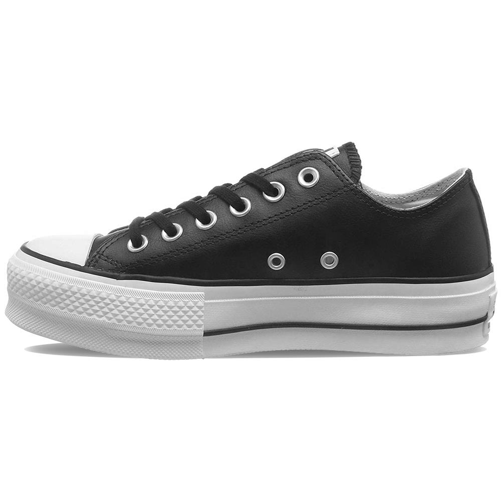Scarpe Chuck Taylor All Star Lift Clean Leather Ox Taglia 36.5 Codice 561681c Nero - Foto 2