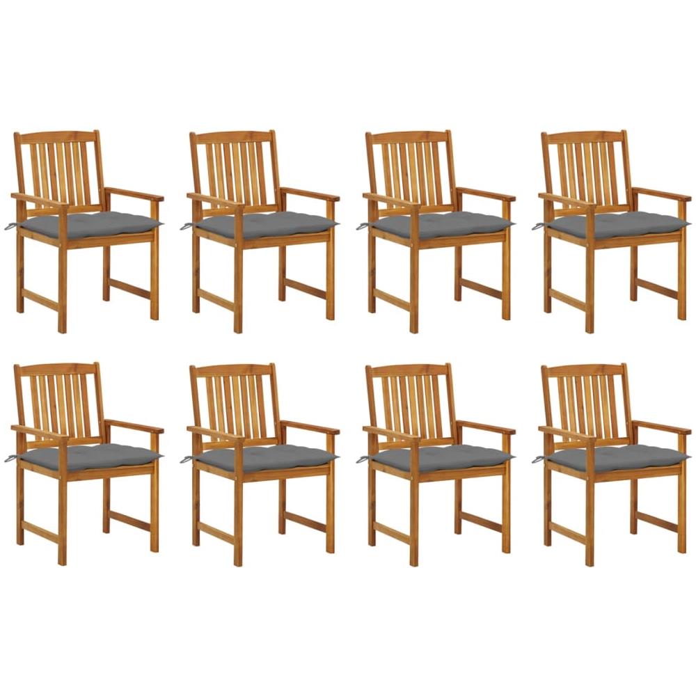 Sedie da Giardino con Cuscini 8 pz in Legno Massello di Acacia - Foto 1