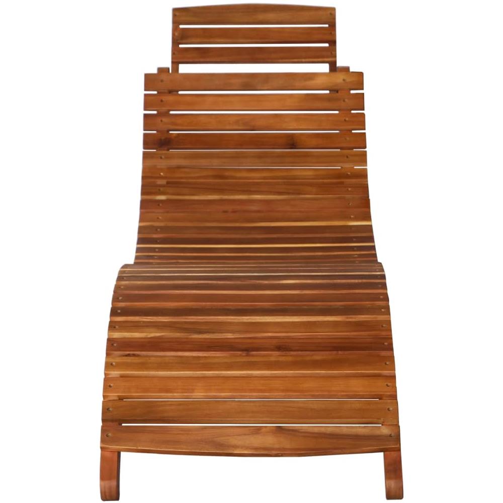 Sdraio 2 pz con Tavolo e Cuscini in Legno Massello di Acacia - Foto 3