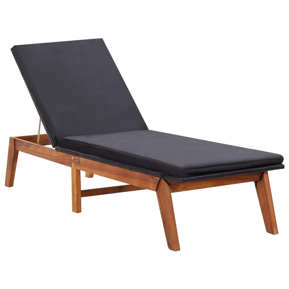 Lettini Prendisole 2 pz con Tavolo Polyrattan e Legno di Acacia - Foto 2