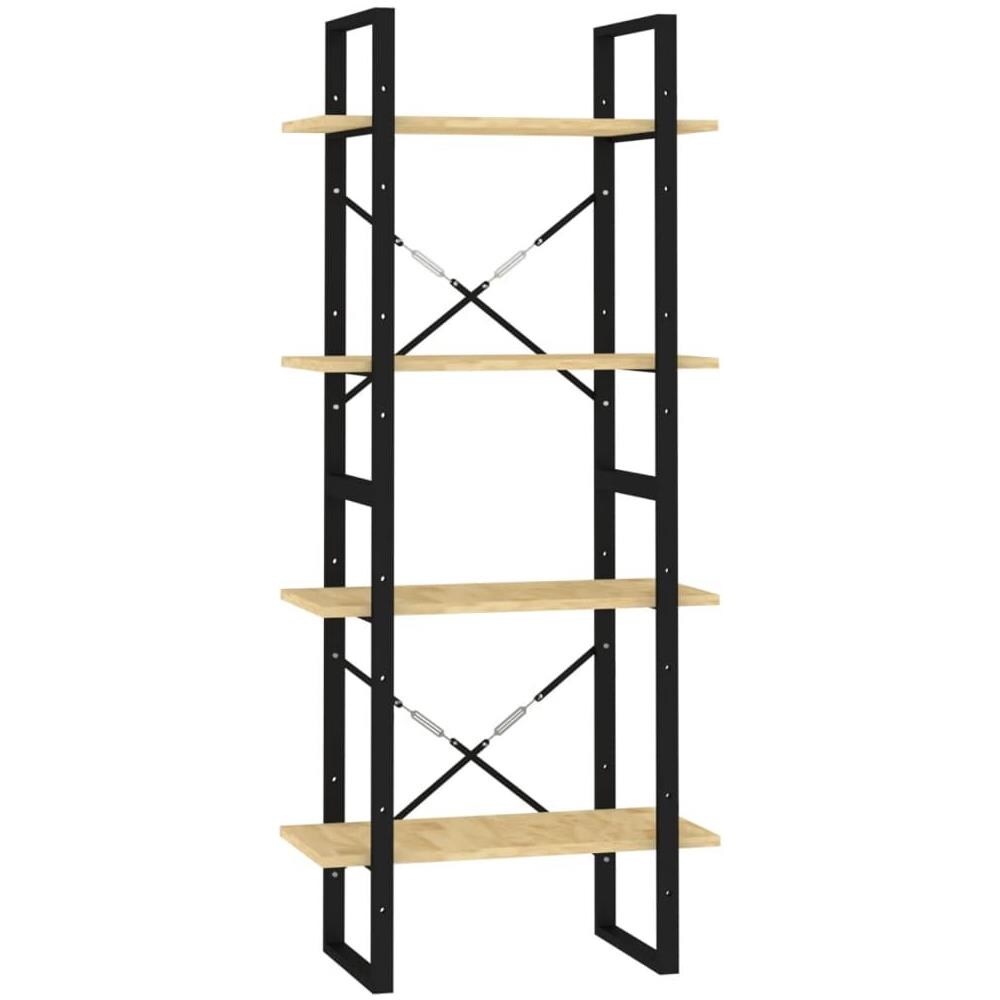 Libreria a 4 Ripiani 60x30x140 cm in Legno Massello di Pino - Foto 1