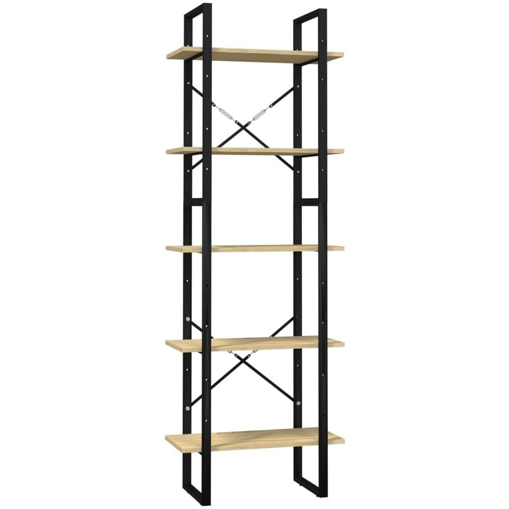 Libreria A 5 Ripiani 60x30x175 Cm In Legno Di Pino - Foto 2