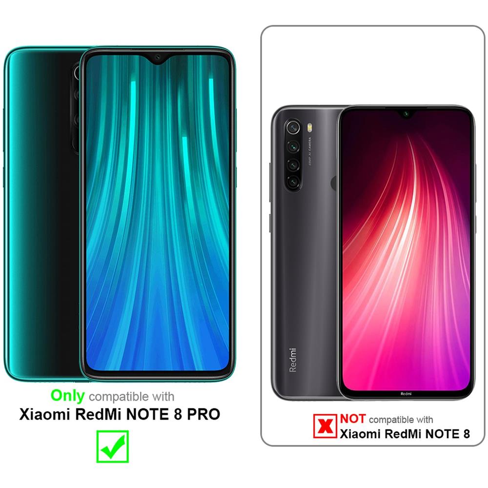 Custodia Compatibile Con Xiaomi Redmi Note 8 Pro In Blu Fiore - Coperchio Protettivo In Design Floreale Con Chiusura Magnetica, Funzione Stand E Slot Per Carte - Foto 2