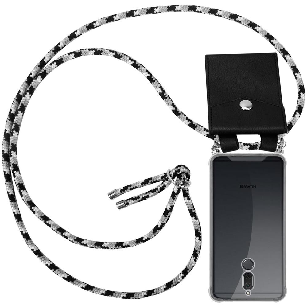 Catena Di Telefoni Cellulari Compatibile Con Huawei Mate 10 Lite In Nero Camouflage - Coperchio Protettivo In Silicone Con Anelli D'argento, Cinturino In Corda E Custodia Staccabile - Foto 1