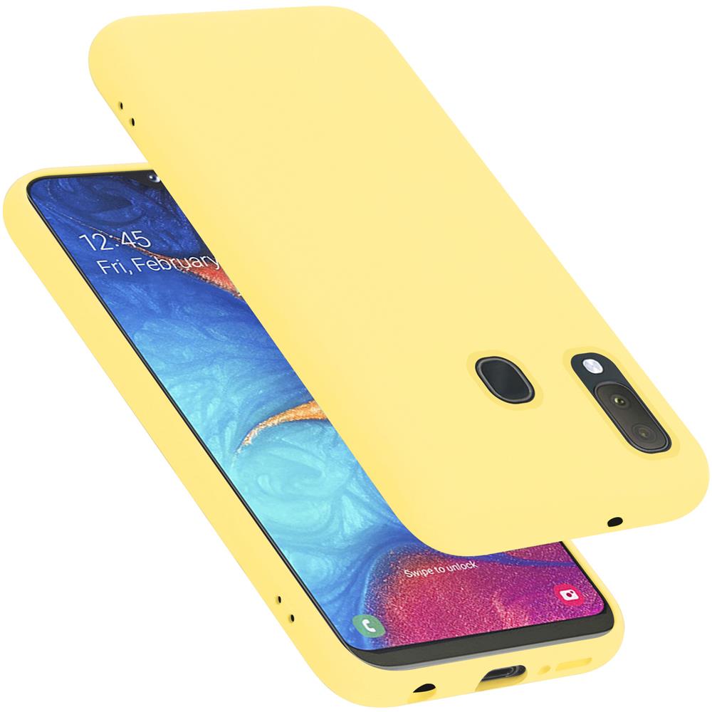 Custodia Compatibile Con Samsung Galaxy A20e In Liquid Giallo - Coperchio Protettivo In Silicone Tpu Flessibile - Foto 1