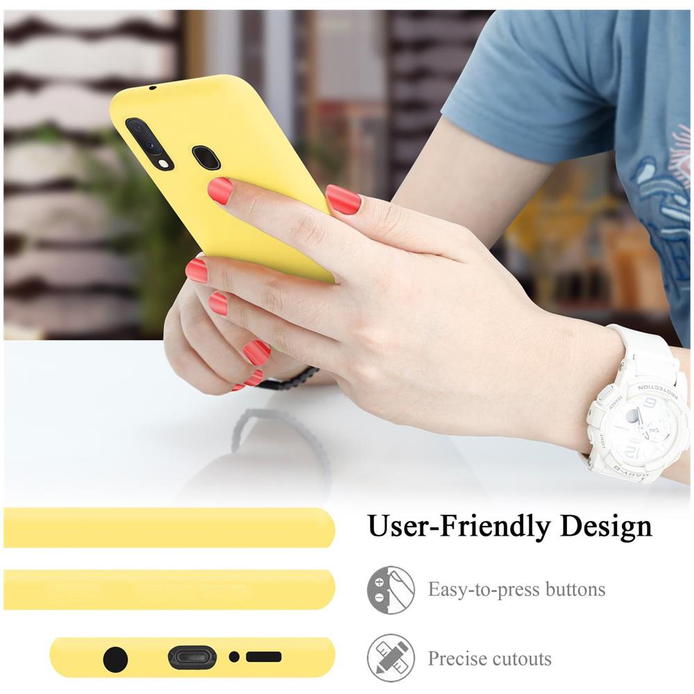 Custodia Compatibile Con Samsung Galaxy A20e In Liquid Giallo - Coperchio Protettivo In Silicone Tpu Flessibile - Foto 7