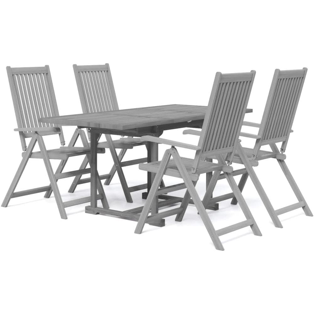 Set Da Pranzo Per Giardino 5 Pz In Legno Massello Di Acacia - Foto 2