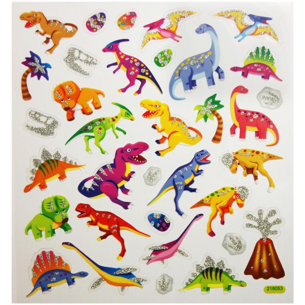 Adesivi - Dinosauri - Glitter Argento - Foto 1