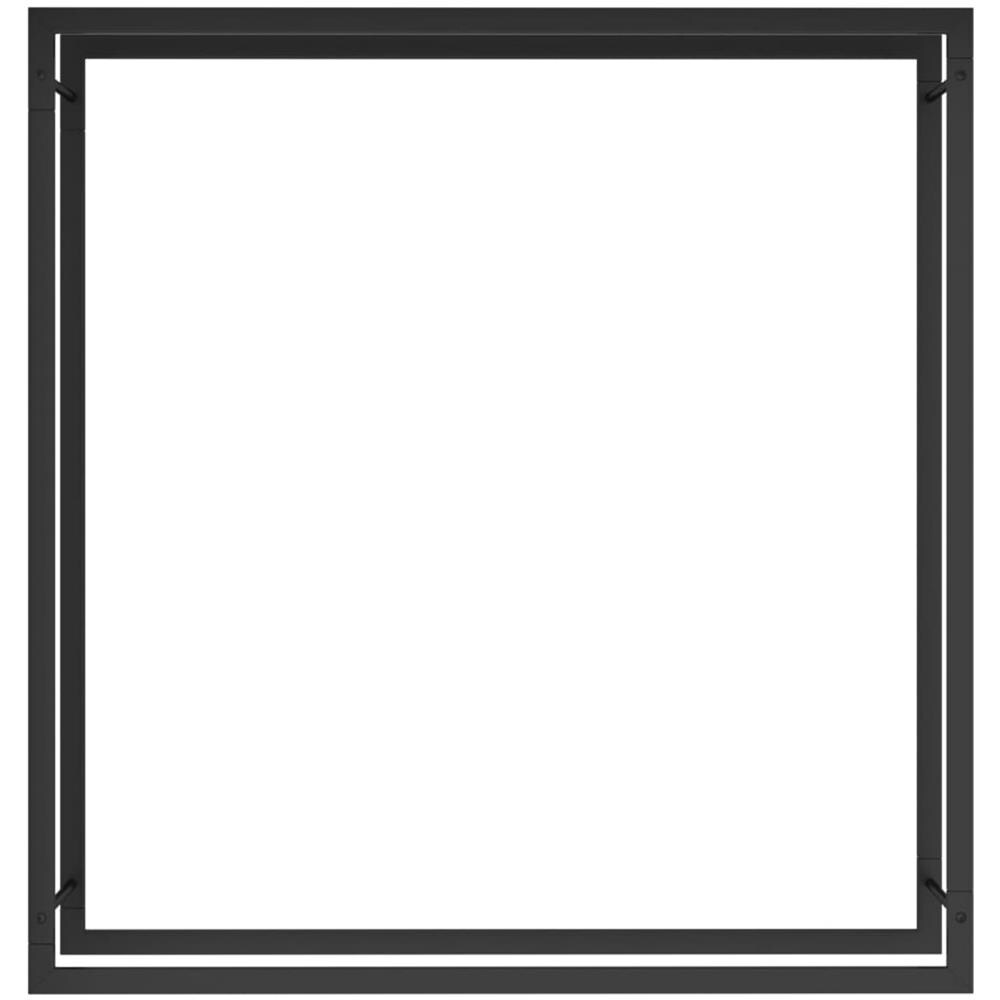 Portalegna Nero Opaco 110x28x116 cm in Acciaio - Foto 2