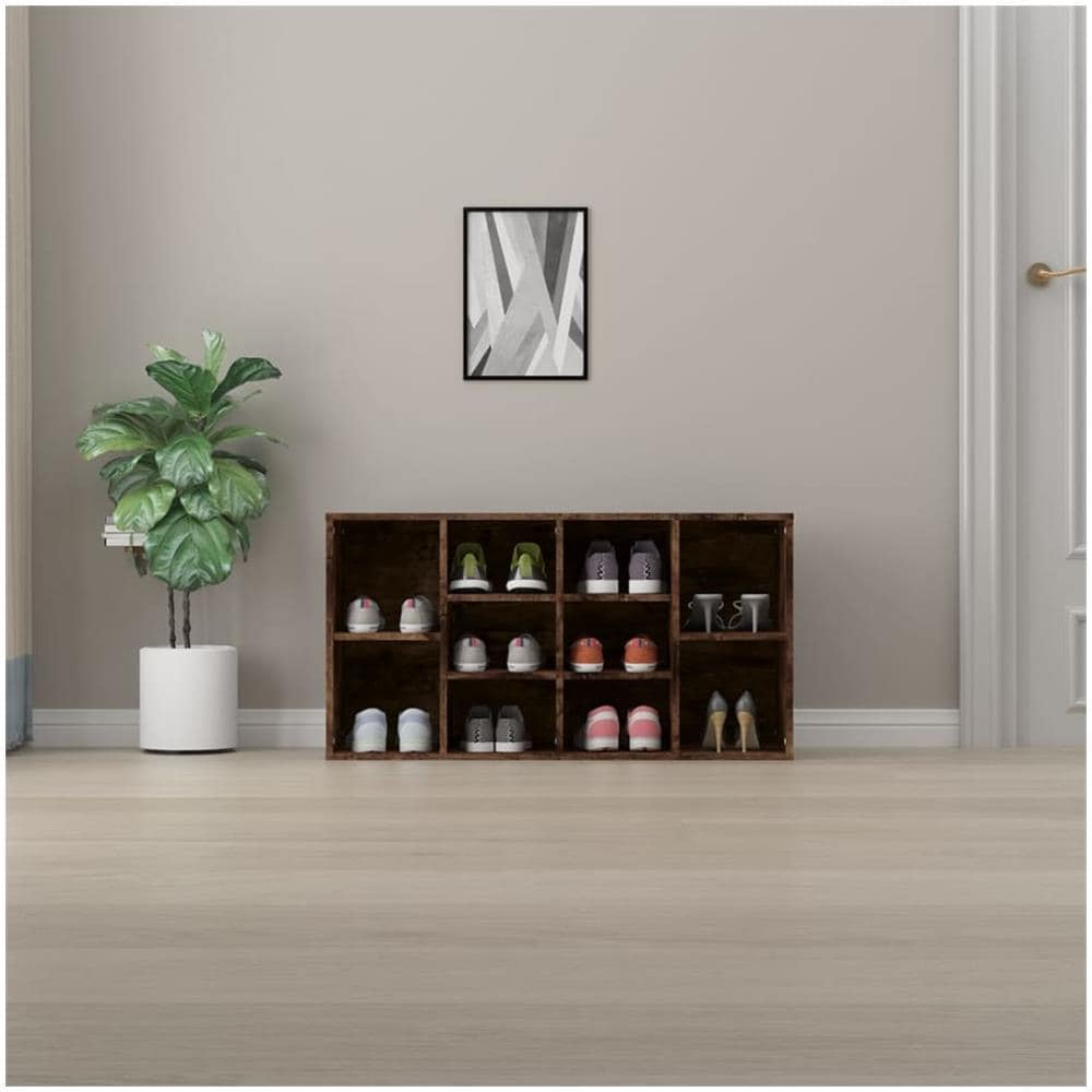 Scarpiera Rovere Fumo 103x30x54,5 Cm In Legno Multistrato - Foto 3