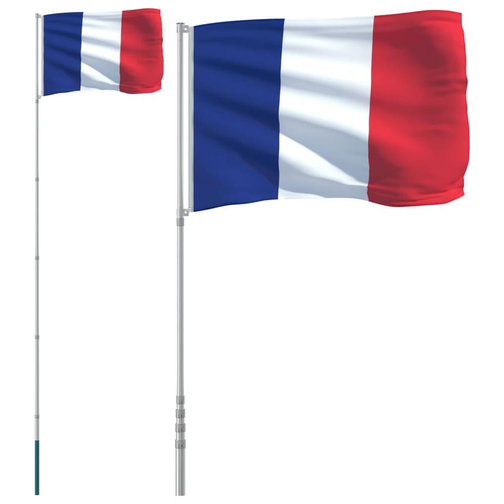 Asta E Bandiera Francia 5,55 M Alluminio - Foto 2