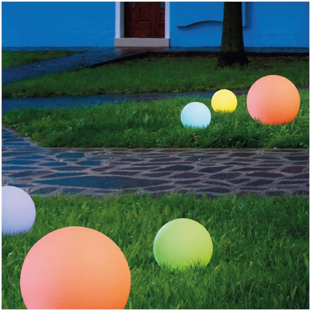 Sfera Luminosa Led Bianco In Polietilene Hd Stagna E Professionale Per Esterni Pannello Fotovoltaico Luce Fredda 6000k Telecomando Colori Intercambiabili Diametro 50 Cm Modello Sfera-luce- - Foto 2