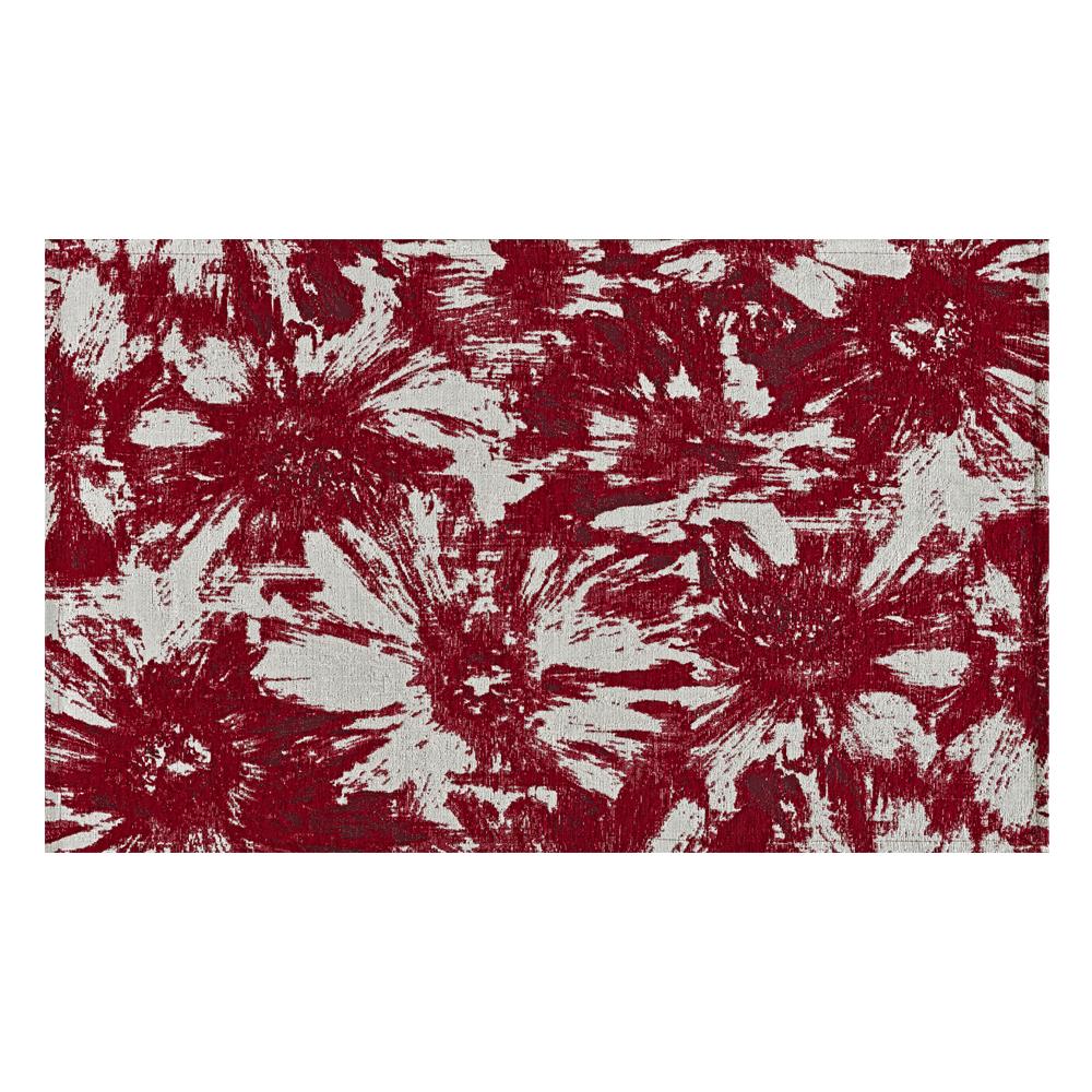 Tappeto Salotto Velour Antiscivolo Dis Fior Di Loto Colore Rosso Suardi 115x175 Rosso - Foto 1