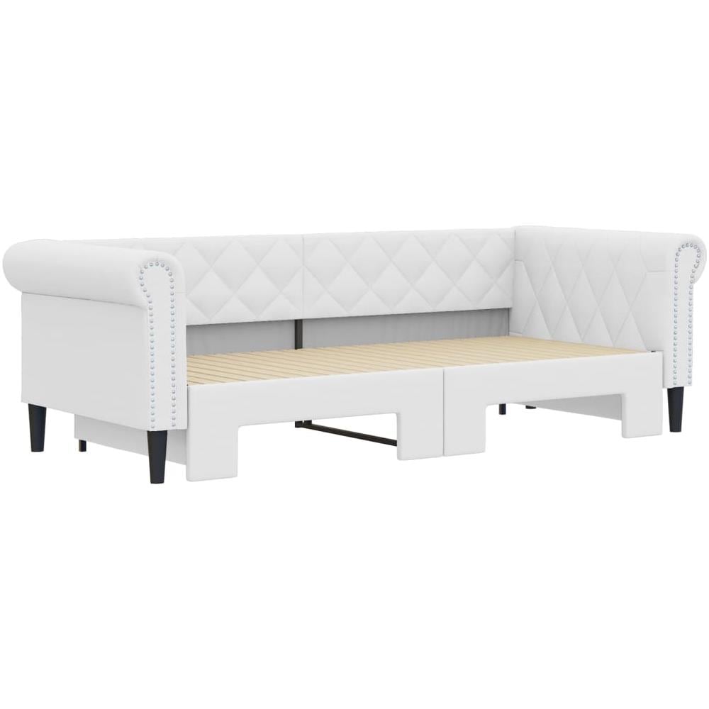 Divano Letto Con Letto Estraibile Bianco 90x200cm In Similpelle - Foto 3
