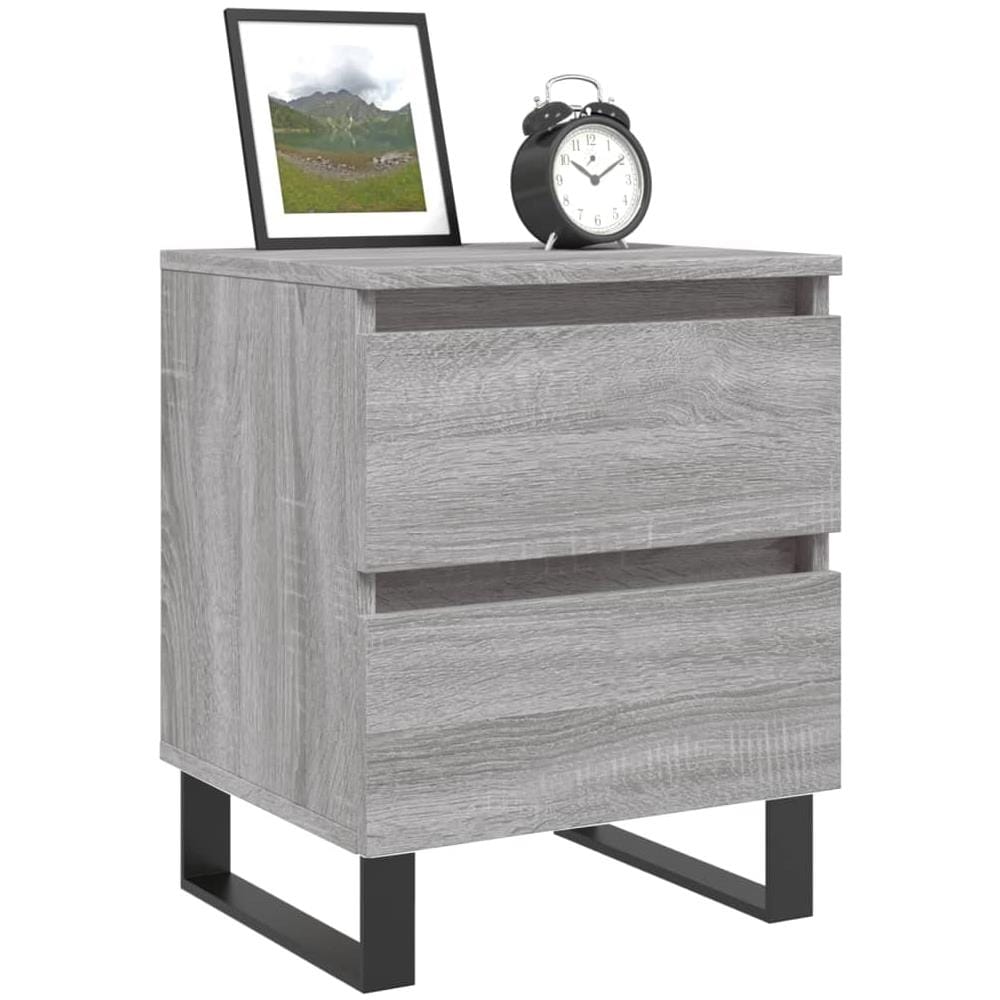 Comodini 2pz Grigio Sonoma 40x35x50 Cm In Legno Multistrato - Foto 3