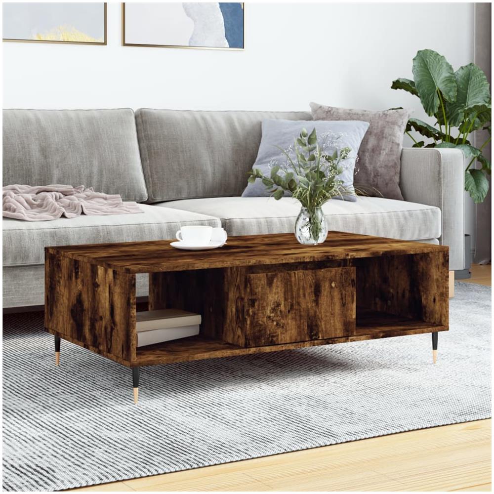 Tavolino Da Salotto Rovere Fumo 104x60x35 Cm Legno Multistrato - Foto 1